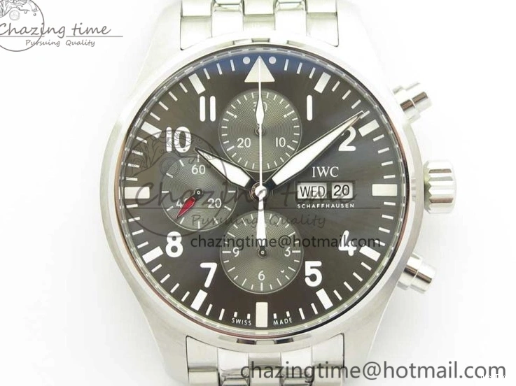 MIROTIME 0824 Stretchable Pilot Chrono 2016 IW377719 ZF 1:1 Best Edition Gray Dial on SS Bracelet A 7135